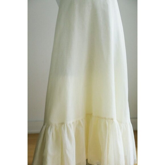 Vintage Pastel Yellow Empire Waist Cottage Core Summer Dress Small - Picture 7 of 12